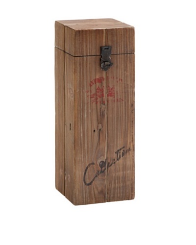 Wood and Metal Box Wine Holder