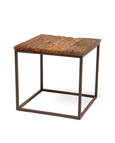 Palecek Railroad Tie Side Table, Dark Brown