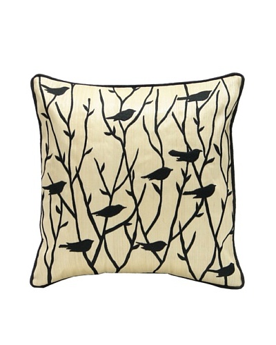 Palecek Blackbird Pillow, Natural/Black