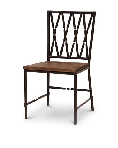 Palecek Camden Wooden-Seat Chair, Dark Grey/Brown