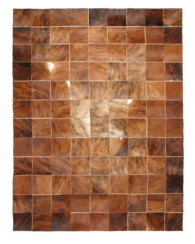 Multi Patchwork Hide Rug, Brown, 6' x 9'