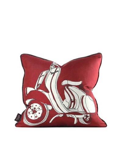 Inhabit Moto Pillow, Scarlet Red