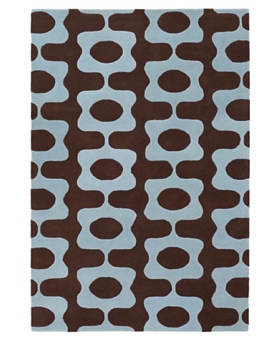 Inhabit Hand-Tufted New Zealand Wool Rug [Chocolate/Baby Blue]