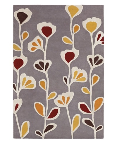 Inhabit Hand-Tufted New Zealand Wool Rug [Gray/Ruby/Tangerine]