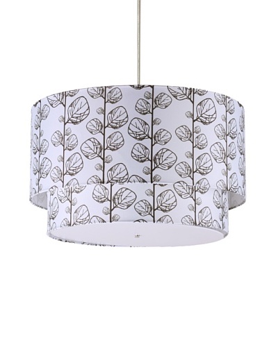 Inhabit Floral Hudson Double Pendant Lamp, Flora/Chocolate, 24 x 14