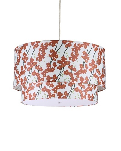 Inhabit Floral Hudson Double Pendant Lamp, Ivory/Rust, 24″ x 14″