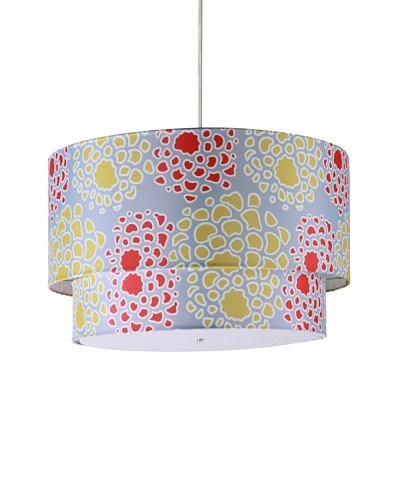 Inhabit Floral Hudson Double Pendant Lamp, Scarlet/Mustard, 24 x 14