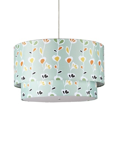 Inhabit Floral Hudson Double Pendant Lamp, Light Sage, 24 x 14