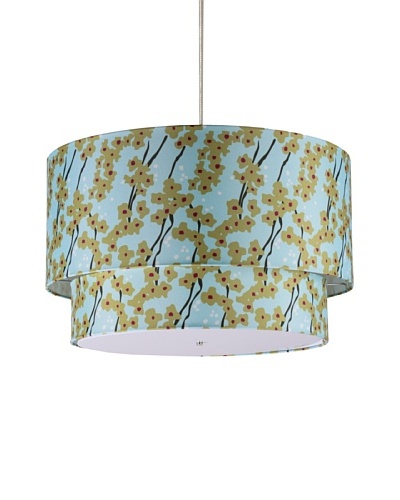 Inhabit Floral Hudson Double Pendant Lamp, Pyrus/Cornflower, 24″ x 14″