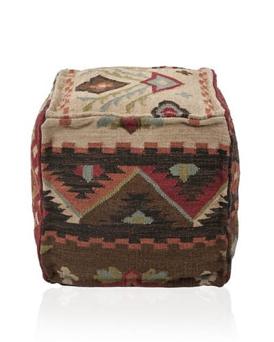 Surya Southwest Pouf, Carnelian