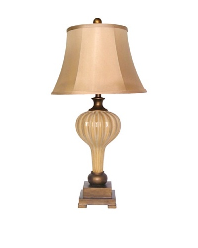 Integrity Lighting Glazed Ceramic Table Lamp, Cream/Antique Bronze