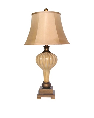Integrity Lighting Glazed Ceramic Table Lamp, Cream/Antique Bronze
