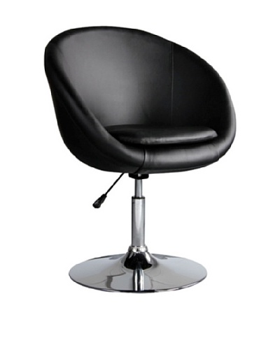 International Design USA Barrel Adjustable Swivel Leisure Chair, Black