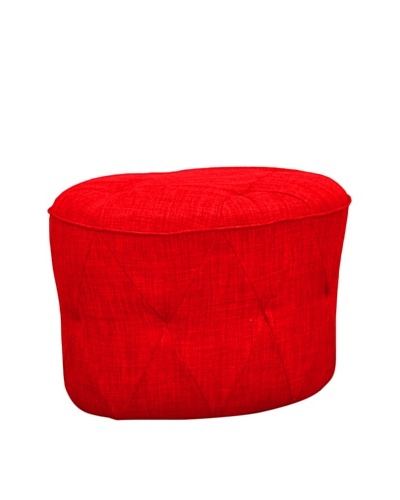 International Design USA Luxe Tufted Ottoman, Red