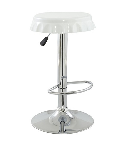 International Design USA Plastic Soda Cap Adjustable Stool, White