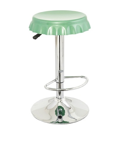 International Design USA Plastic Soda Cap Adjustable Stool, Green