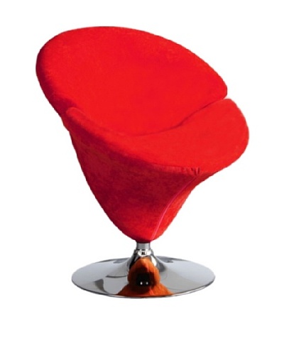 International Design USA Tulip Microfiber Leisure Chair, Red