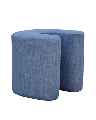 International Design USA U-Shaped Ottoman, Denim Blue