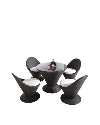 International Designs USA Club Outdoor 5-Piece Outdoor  Dining Set, Black