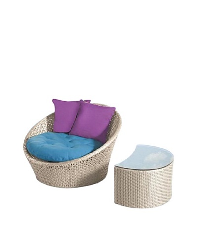 International Designs USA Jojo Outdoor Lounge Set, Cream