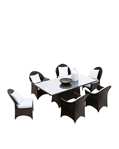 International Designs USA Baxter 7-Piece Outdoor Dining Set, Black