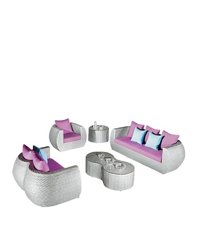 International Designs USA Glitz 5-Piece Outdoor Furniture Set, Light Gray
