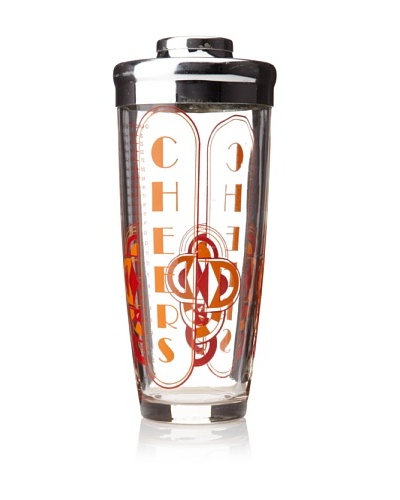 Irvinware Glass “Cheers” Deco Shaker, 1950’s