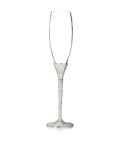 Isabella Adams Champagne Flute Embellished with Swarovski Crystals, Silver