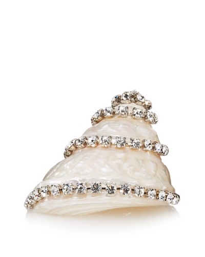 Isabella Adams Swarovski Crystal-Encrusted Natural Astrea Undoza Sea Shell, Silver