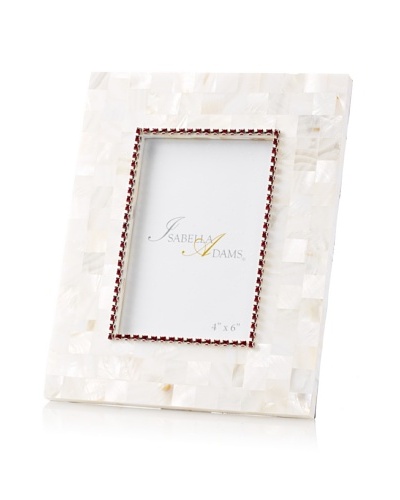 Isabella Adams 4 x 6 Crystallized Mother-of-Pearl Picture Frame with Birthstone, January