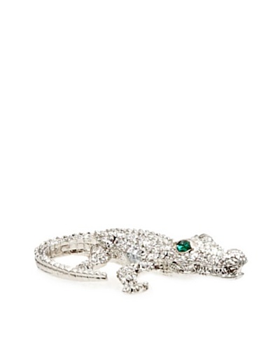 Isabella Adams Small Swarovski Crystal Crocodile Paperweight, Silver