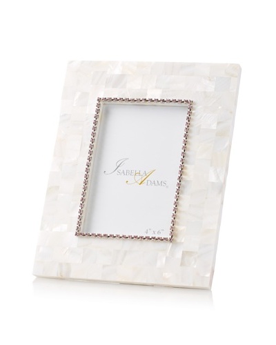 Isabella Adams 4 x 6 Crystallized Mother-of-Pearl Picture Frame with Birthstone, June