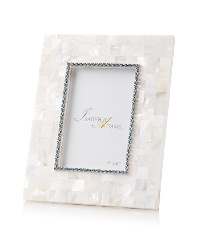 Isabella Adams 4″ x 6″ Crystallized Mother-of-Pearl Picture Frame with Birthstone, March