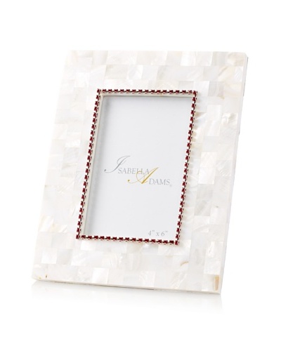 Isabella Adams 4″ x 6″ Crystallized Mother-of-Pearl Picture Frame with Birthstone, July