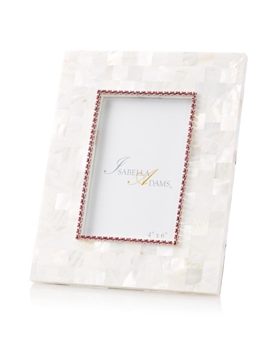 Isabella Adams 4 x 6 Crystallized Mother-of-Pearl Picture Frame with Birthstone, October