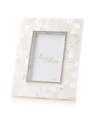 Isabella Adams 4″ x 6″ Crystallized Mother-of-Pearl Picture Frame with Birthstone, April