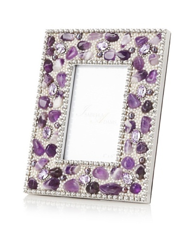 Isabella Adams Gemstone and Swarovski Crystal Picture Frame, Violet, 4″ x 6″