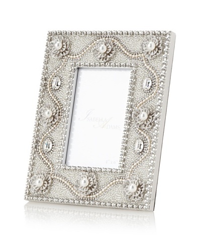 Isabella Adams Freshwater Pearl and Crystal Picture Frame, Silver, 4″ x 6″