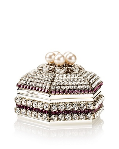 Isabella Adams Freshwater Pearl & Swarovski Crystal Hexagon Keepsake Box, February