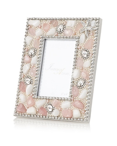 Isabella Adams Gemstone and Swarovski Crystal Picture Frame, Pink/White, 4 x 6