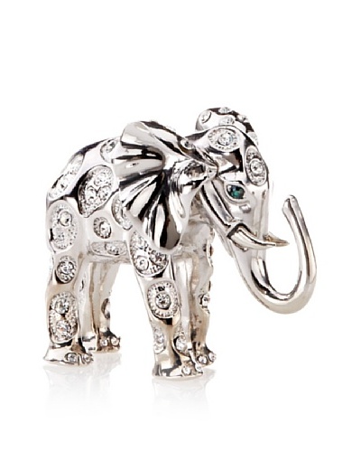 Isabella Adams Swarovski Crystal-Encrusted Elephant Paperweight, Silver