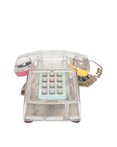 ITT Vintage Telephone, Clear/Gold/Blue