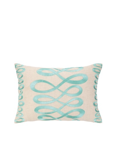 Iza Pearl Swirl Swing Embellished Down Pillow, Blue, 14 x 20