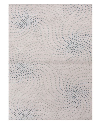 Hand-Tufted Abstract Rug, Ivory/Blue, 2' x 3'