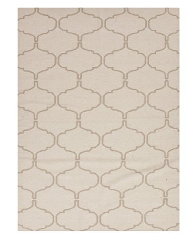 Jaipur Rugs Hand-Made Moroccan-Pattern Wool Flat-Weave Rug [Ivory/Gray/Black]