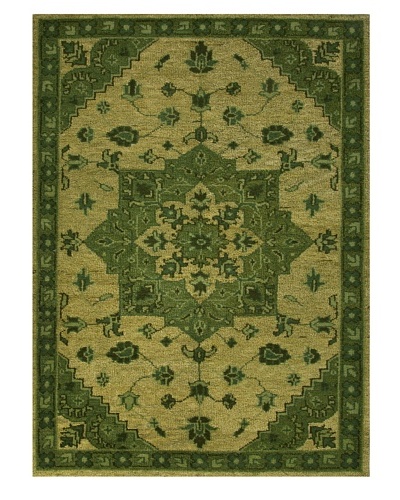 Jaipur Rugs Hand-Knotted Wool Rug, Oasis Green, 5′ x 8′