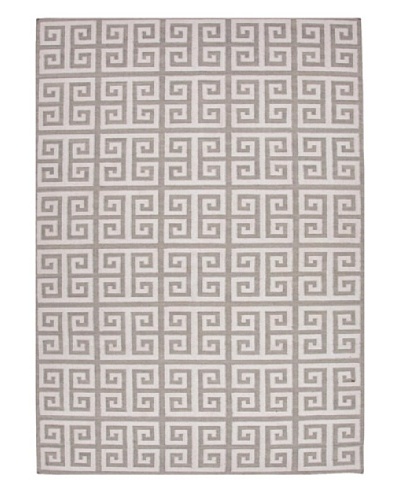 Jaipur Rugs Hand-Made Geometric-Pattern Wool Flat-Weave Rug [Gray/Black]