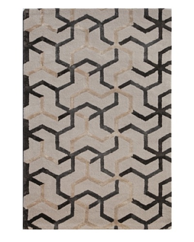 Jaipur Rugs Hand-Tufted Durable Wool Rug, Ivory/Gray, 3' 7 x 5' 7