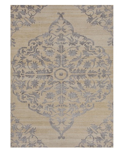 Hand-Knotted Two-Tone Rug