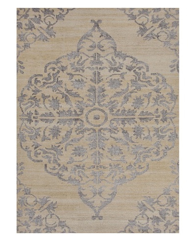 Hand-Knotted Two-Tone Rug